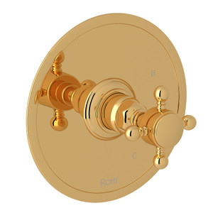 Pressure Balance Trim without Diverter - Italian Brass with Cross Handle | Model Number: A1410XMIB - Product Knockout