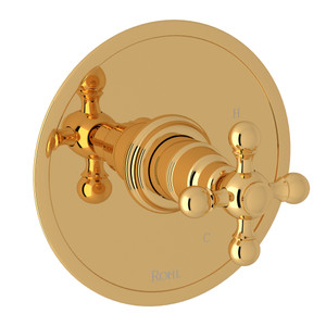 Arcana Pressure Balance Trim without Diverter - Italian Brass with Cross Handle | Model Number: AC110X-IB - Product Knockout