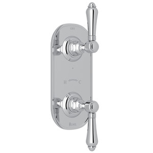 1/2 Inch Thermostatic and Diverter Control Trim - Polished Chrome with Metal Lever Handle | Model Number: A4964LMAPC - Product Knockout