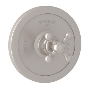 Arcana Thermostatic Trim Plate without Volume Control - Satin Nickel with Cross Handle | Model Number: AC720X-STN/TO - Product Knockout
