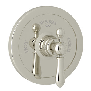 Arcana Thermostatic Trim Plate without Volume Control - Polished Nickel with Metal Lever Handle | Model Number: AC720LM-PN/TO - Product Knockout
