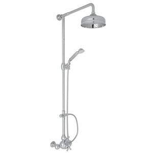 Arcana Exposed Wall Mount Thermostatic Shower with Volume Control - Polished Chrome with Cross Handle | Model Number: AC407X-APC - Product Knockout