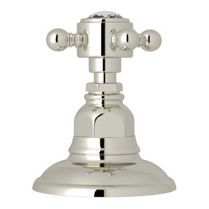 Deck Mount 3-Port 2 Direction Diverter - Polished Nickel with Crystal Cross Handle | Model Number: A2716XCPN - Product Knockout