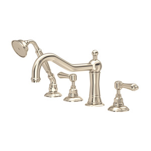 Acqui® 4-Hole Deck Mount Tub Filler - Satin Nickel | Model Number: A1404LMSTN