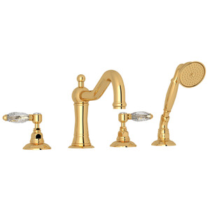 ROHL Acqui 4-Hole Deck Mount Column Spout Tub Filler with