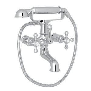 Arcana Exposed Tub Filler with Handshower - Polished Chrome with Cross Handle | Model Number: AC7X-APC - Product Knockout