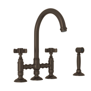 ROHL San Julio Bridge Kitchen Faucet With Side Spray - Satin