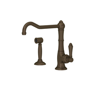 Acqui® Extended Spout Kitchen Faucet With Side Spray - Tuscan Brass | Model Number: A3650/11LMWSTCB-2