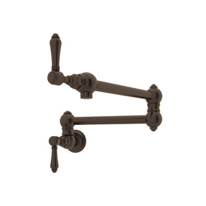Wall Mount Swing Arm Pot Filler - Tuscan Brass with Metal Lever Handle | Model Number: A1451LMTCB-2 - Product Knockout