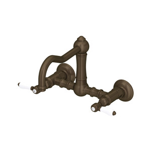 DISCONTINUED Acqui® Wall Mount Bridge Kitchen Faucet With Column Spout - Tuscan Brass | Model Number: A1456LPTCB-2