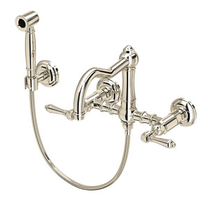 ROHL Acqui® Wall Mount Bridge Kitchen Faucet With Sidespray And