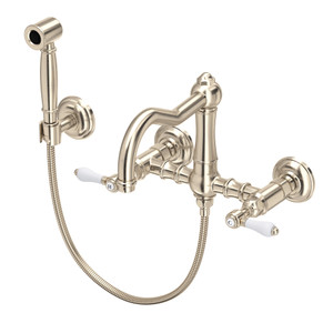 ROHL Acqui® Wall Mount Bridge Kitchen Faucet With Sidespray And