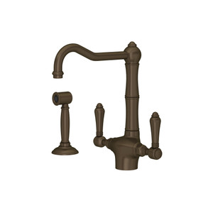 Acqui® Two Handle Kitchen Faucet With Side Spray - Tuscan Brass | Model Number: A1679LMWSTCB-2