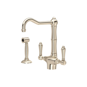 Acqui® Two Handle Kitchen Faucet With Side Spray - Satin Nickel | Model Number: A1679LMWSSTN-2
