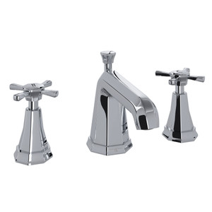 Deco High Neck Widespread Bathroom Faucet - Polished Chrome with Cross Handle | Model Number: U.3142X-APC-2 - Product Knockout