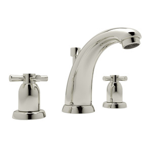 Holborn High Neck Widespread Bathroom Faucet - Polished Nickel with Cross Handle | Model Number: U.3861X-PN-2 - Product Knockout