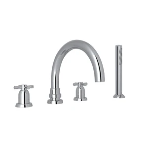 Holborn™ 4-Hole Deck Mount Tub Filler With C-Spout - Polished Chrome | Model Number: U.3976X-APC