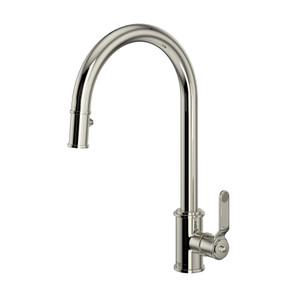 Armstrong Pulldown Kitchen Faucet - Polished Nickel with Metal Lever Handle | Model Number: U.4544HT-PN-2 - Product Knockout