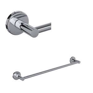 Lombardia Wall Mount 24 Inch Single Towel Bar - Polished Chrome | Model Number: LO1/24APC - Product Knockout