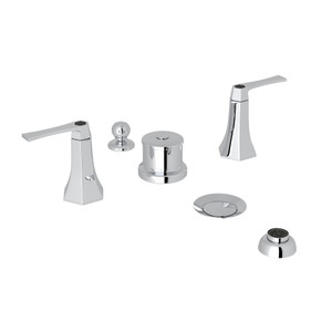 Bellia Five Hole Bidet Faucet - Polished Chrome with Metal Lever Handle | Model Number: BE595L-APC - Product Knockout