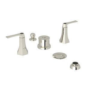 Bellia Five Hole Bidet Faucet - Polished Nickel with Metal Lever Handle | Model Number: BE595L-PN - Product Knockout