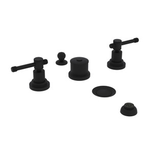 Campo Five Hole Bidet Faucet - Matte Black with Industrial Metal Lever Handle | Model Number: A3360ILMB - Product Knockout