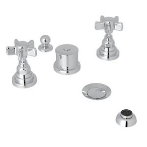 San Giovanni Five Hole Bidet Faucet - Polished Chrome with Five Spoke Cross Handle | Model Number: A2360XAPC - Product Knockout