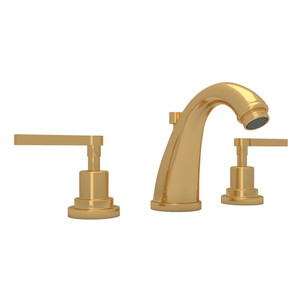Lombardia C-Spout Widespread Bathroom Faucet - Italian Brass with Metal Lever Handle | Model Number: A1208LMIB-2 - Product Knockout