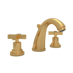 Lombardia C-Spout Widespread Bathroom Faucet - Italian Brass with Cross Handle | Model Number: A1208XMIB-2 - Product Knockout