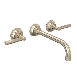 Graceline Wall Mount Tub Filler - Satin Nickel with Metal Lever Handle | Model Number: MB2037LMSTNTO - Product Knockout