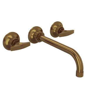 Graceline Wall Mount Tub Filler - French Brass with Metal Dial Handle | Model Number: MB2037DMFBTO - Product Knockout