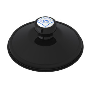 Disposal Stopper with Logo Branded White Porcelain Pull Knob - Black | Model Number: 745BK - Product Knockout