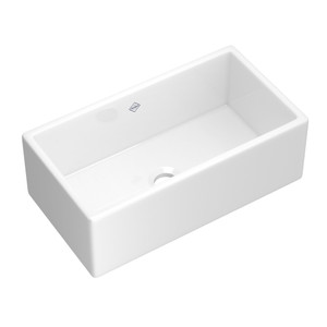 Shaker™ 33" Single Bowl Farmhouse Apron Front Fireclay Kitchen Sink - White (WH) | Model Number: MS3318WH