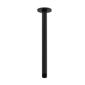 12 Inch Ceiling Mount Shower Arm With Round Escutcheon  - Black | Model Number: 507BK - Product Knockout