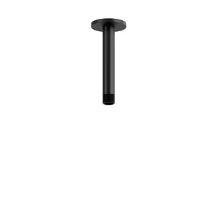 6 Inch Ceiling Mount Shower Arm With Round Escutcheon  - Black | Model Number: 508BK - Product Knockout