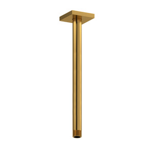 12 Inch Ceiling Mount Shower Arm With Square Escutcheon  - Brushed Gold | Model Number: 517BG - Product Knockout