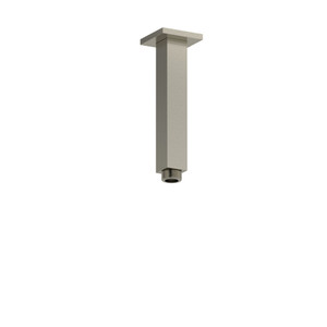 6 Inch Ceiling Mount Shower Arm With Square Escutcheon  - Brushed Nickel | Model Number: 548BN - Product Knockout