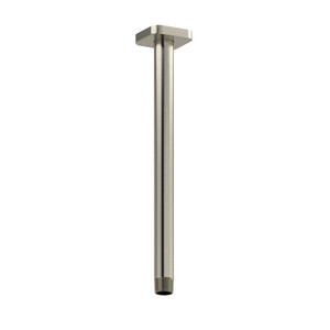 12 Inch Ceiling Mount Shower Arm With Square Escutcheon  - Brushed Nickel | Model Number: 577BN - Product Knockout