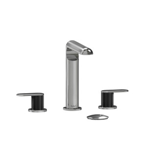 Ciclo Widespread Lavatory Faucet 1.0 GPM - Chrome and Black with Knurled Lever Handles | Model Number: CI08KNCBK-10 - Product Knockout