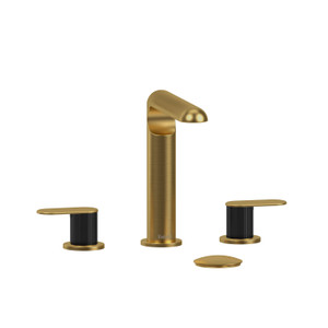 Ciclo Widespread Lavatory Faucet 1.0 GPM - Brushed Gold and Black with Lined Lever Handles | Model Number: CI08LNBGBK-10 - Product Knockout