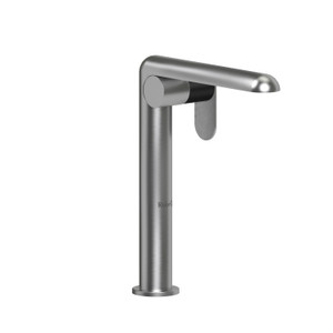 Ciclo Single Handle Tall Lavatory Faucet  - Brushed Chrome and Black with Knurled Lever Handles | Model Number: CIL01KNBCBK - Product Knockout