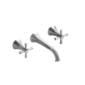 Edge Wall Mount Lavatory Faucet  - Chrome with Cross Handles | Model Number: ED03+C - Product Knockout