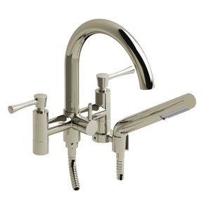Edge Two Hole Tub Filler Without Risers  - Polished Nickel with Lever Handles | Model Number: ED06LPN - Product Knockout