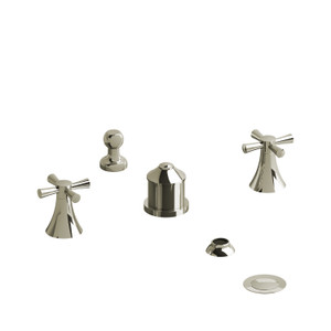 Edge Two Handle Deck Mount Bidet  - Polished Nickel with Cross Handles | Model Number: ED09+PN - Product Knockout