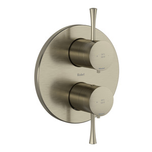 Edge 3/4 Inch Thermostatic and Pressure Balance Multi-Function System  - Brushed Nickel with Lever Handles | Model Number: EDTM83BN - Product Knockout