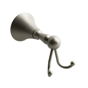 Hudson™ Double Robe Hook - Brushed Nickel | Model Number: HU0BN