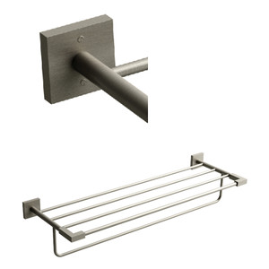 Kubik™ 24" Towel Bar With Shelf - Brushed Nickel | Model Number: KS9BN