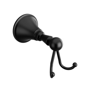 Momenti™ Double Robe Hook - Black | Model Number: MM0BK