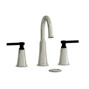 DISCONTINUED Momenti™ Widespread Lavatory Faucet With C-Spout - Polished Nickel/Black | Model Number: MMRD08LPNBK