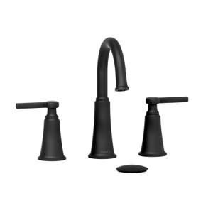 Momenti Widespread Lavatory Faucet with C-Spout 1.0 GPM - Black with Lever Handles | Model Number: MMRD08LBK-10 - Product Knockout